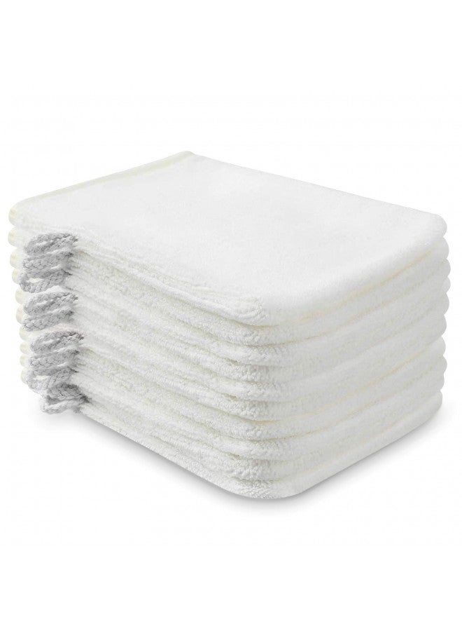 Phogary PHOGARY 10 Pack Microfiber Body Wash Mitts, Soft Face Mitten, Bath Spa Cloth, Reusable Makeup Remover Mitt Gloves, European Style Wash Cloth,6×8inch (white)  - Image 1