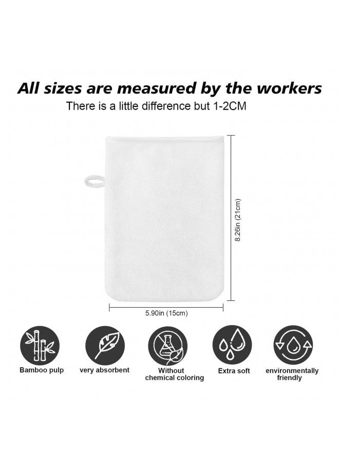 Phogary PHOGARY 10 Pack Microfiber Body Wash Mitts, Soft Face Mitten, Bath Spa Cloth, Reusable Makeup Remover Mitt Gloves, European Style Wash Cloth,6×8inch (white)  - Image 2