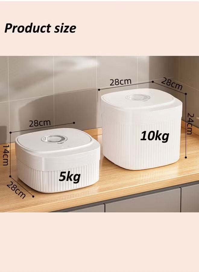 شو وو حاوية تخزين الأرز ， دلو تخزين الحبوب مع كوب قياس مجاني ， حاوية الحبوب متعددة الوظائف المطبخ ， دليل على الرطوبة المختومة مع كوب قياس مناسب للأطعمة والأرز والطعام الأليفة والدقيق لعضرة مخزن المطبخ - Image 2