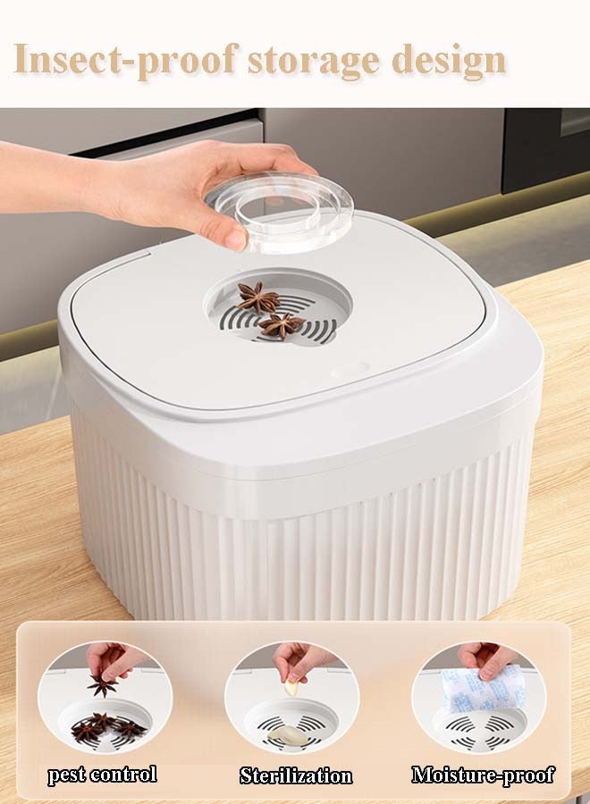 شو وو حاوية تخزين الأرز ， دلو تخزين الحبوب مع كوب قياس مجاني ， حاوية الحبوب متعددة الوظائف المطبخ ， دليل على الرطوبة المختومة مع كوب قياس مناسب للأطعمة والأرز والطعام الأليفة والدقيق لعضرة مخزن المطبخ - Image 4