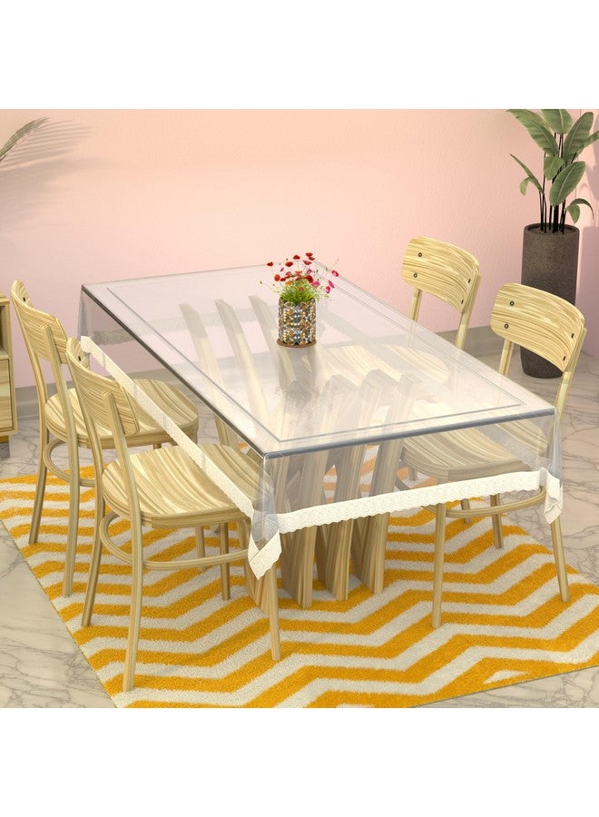 Kuber Industries Table Cover 6 Seater |Dining Table Cloth for Home Décor | Table Sheet for Dining Area | 45x70 | DTC | White - Image 1