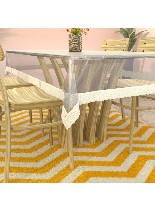 Kuber Industries Table Cover 6 Seater |Dining Table Cloth for Home Décor | Table Sheet for Dining Area | 45x70 | DTC | White - Image 2