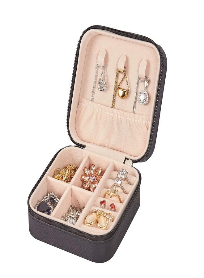 Global Impex Mini Jewelry Travel Organizer Storage Box with Dividers Container for Rings, Earrings & Necklaces | Perfectly Sized for Organizing Your Favorite Accessories (Multicolor) - Image 1