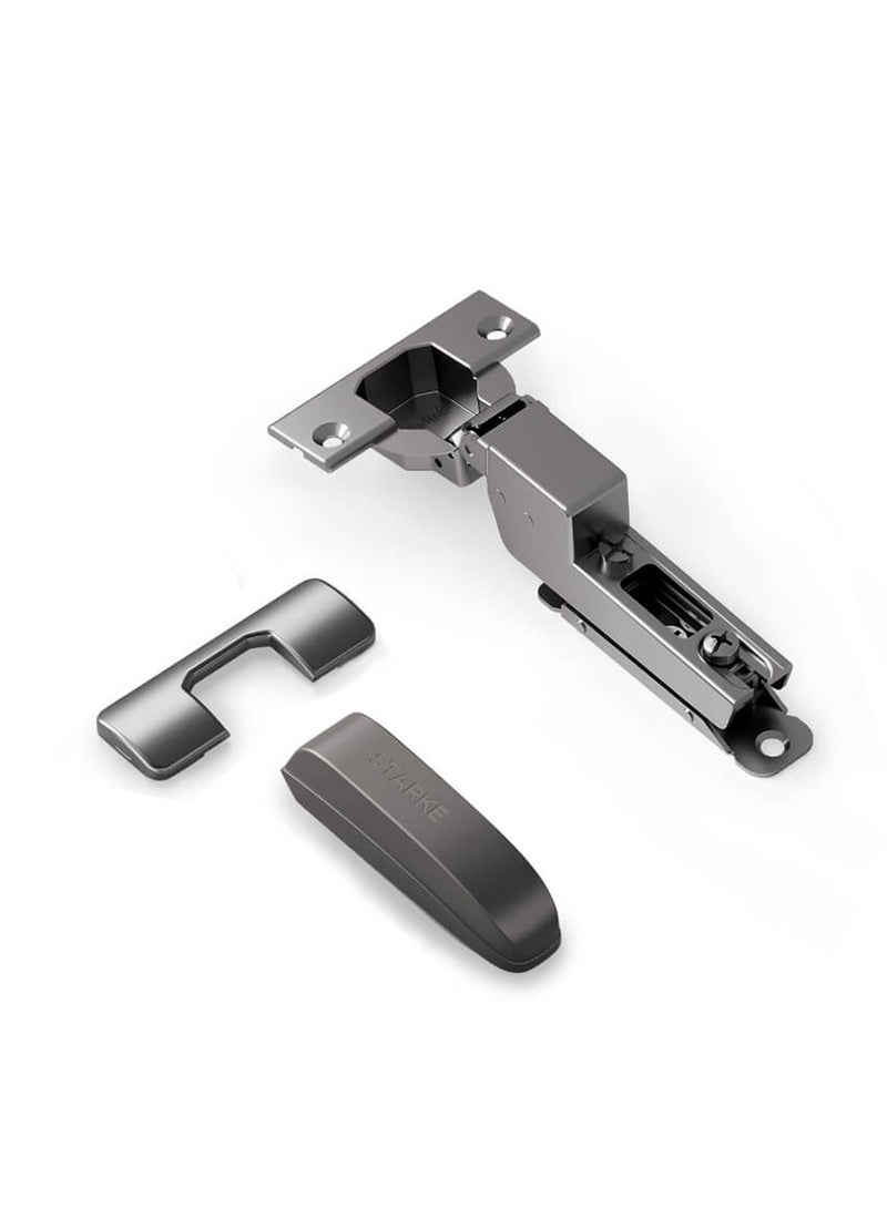 STARKE Arabic Pack of 4 Inset Soft Close Cabinet Wingless Hinge -Black Electroplated, 95 Degree Opening Angle, 16-25mm Application, Strong Hydraulic System - Grey Protective Cover & Screws included. - Image 2