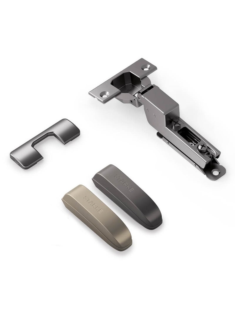 STARKE Arabic Pack of 4 Inset Soft Close Cabinet Wingless Hinge -Black Electroplated, 95 Degree Opening Angle, 16-25mm Application, Strong Hydraulic System - Grey Protective Cover & Screws included. - Image 3