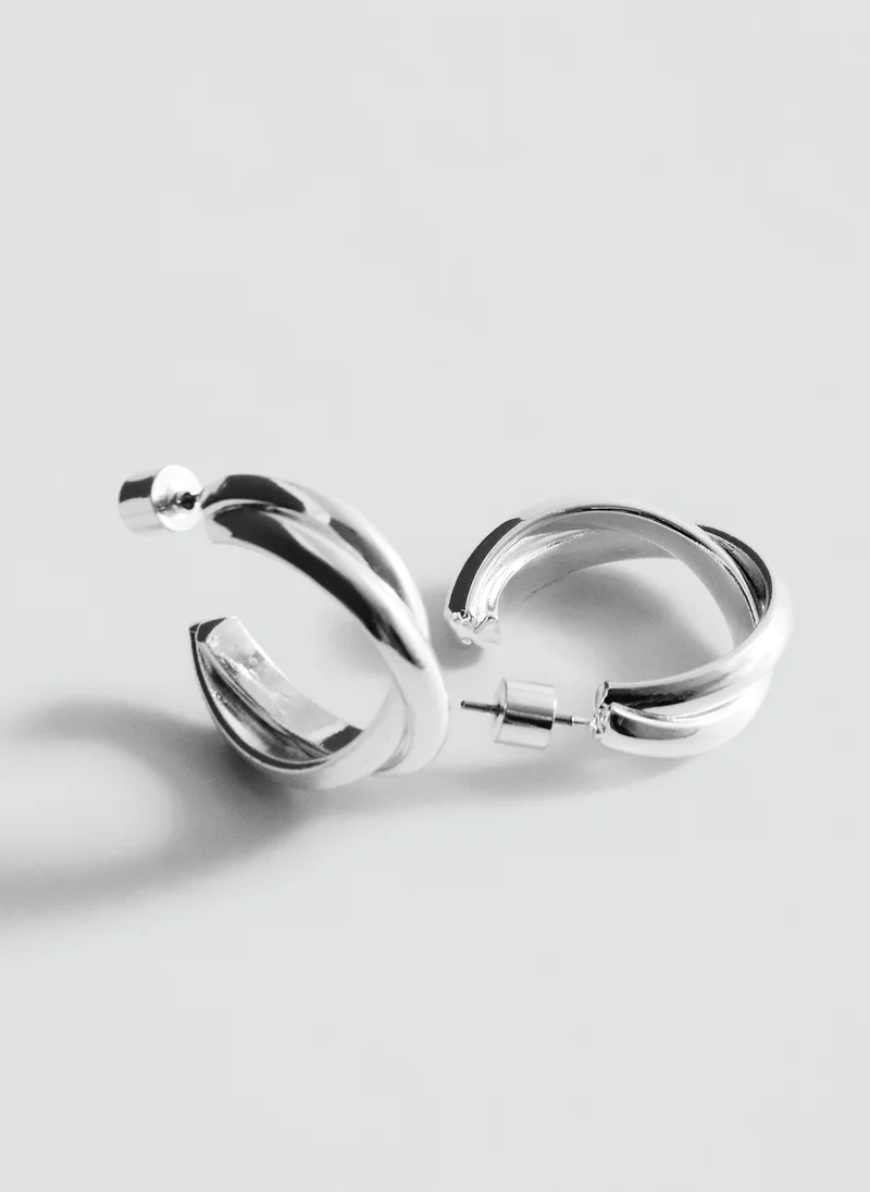 Mango  Interlinked hoop earrings for Women | Best Price UAE