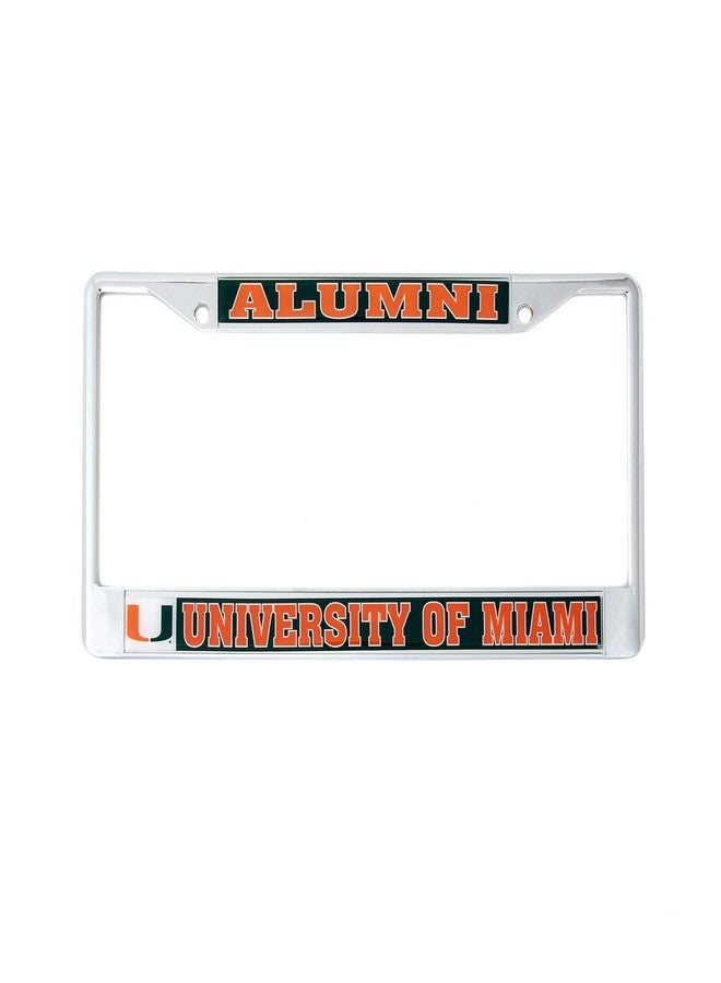 Desert Cactus University of Miami Car Accessories Hurricanes Metal License Plate Frame and Tag Holder for Front or Rear of Car (Alumni) - Image 1