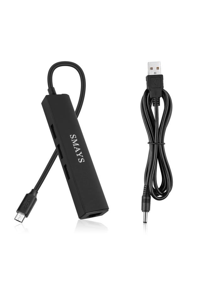 Smays USB Ethernet Adapter Replacement for Roku Express 4K+ 2021 and TV Stick Streaming Media Player - with Micro USB OTG Hub - Image 1