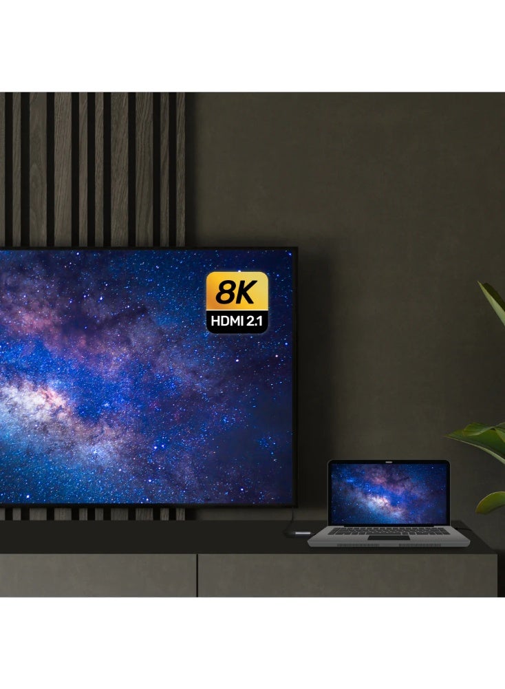 UNITEK محول USB-C إلى HDMI 2.1 بدقة 8K – يدعم 8K@60Hz، 4K@120Hz، HDR، HDCP2.3، VRR، توصيل وتشغيل للألعاب والعمل، يتصل بأجهزة Thunderbolt 3 و USB-C، تصميم من الألمنيوم - Image 4