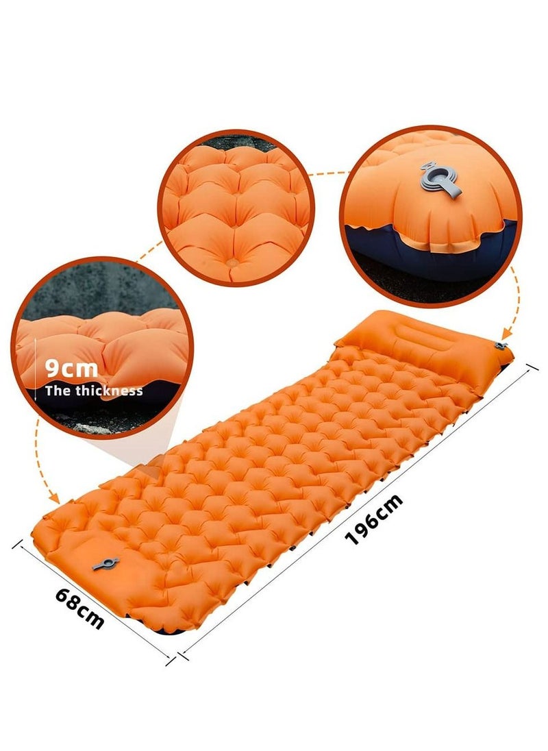 Generic - Single Camping Sleeping Pad Inflatable Camping Pad Ultralight Sleeping Mat with Pillow for Camping Hiking Traveling Durable & Waterproof - Image 1