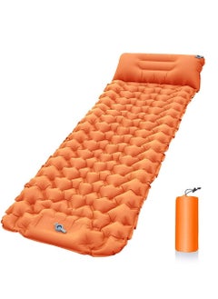 Single Camping Sleeping Pad Inflatable Camping Pad Ultralight Sleeping Mat with Pillow for Camping Hiking Traveling Durable & Waterproof