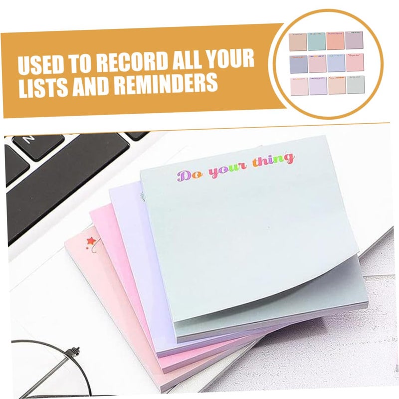 12 Color Sticky Memo Pads Set Lined Self Stick Notes for Office Study Organizing - Image 4