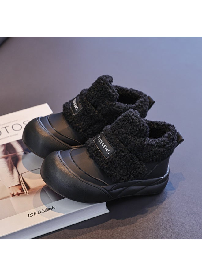 Children's Shoes, Girls' Cotton Shoes  New Kidsren's Velvet Thickeneded Warm Snow Boots Girls' Fur Integrated Large Cotton Boots