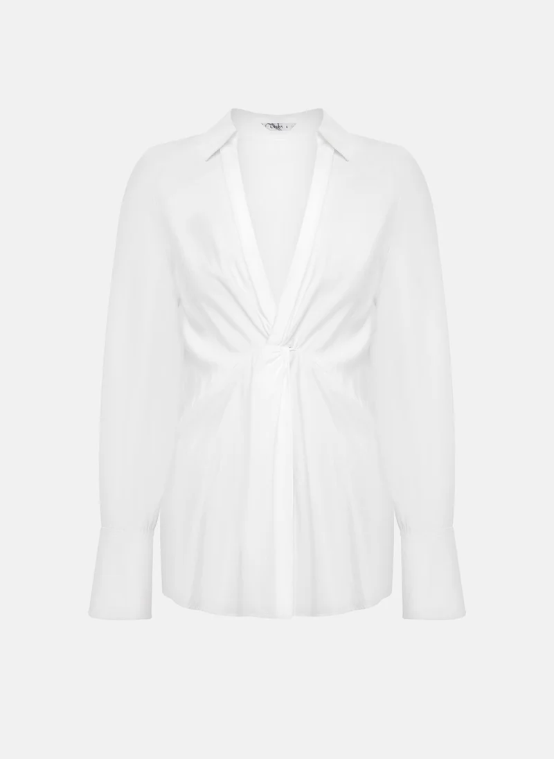 Lichi Monochrome shirt with draping at the waist