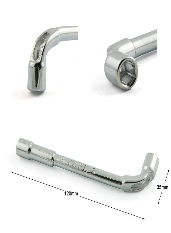 PZRT L Shaped Hex Socket Wrench Nut Driver 8mm Metric Dual Ends - Image 3
