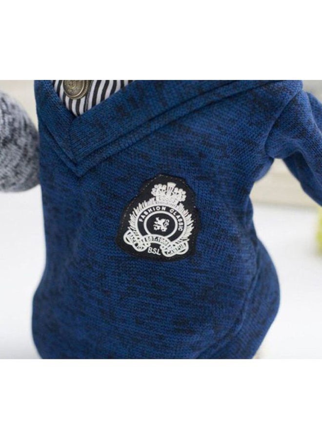 NIBEMINENT Korean Style 2-Leg Woolen Sweater Coat Blue Lyard - Image 2