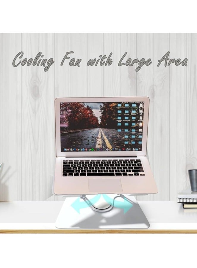 General Aluminum Desktop Laptop Stand 360 Degree Rotation Ergonomic Foldable Portable Laptop Universal Stand with Dual Fans for Laptops, Mac Book, Laptops  - Image 5