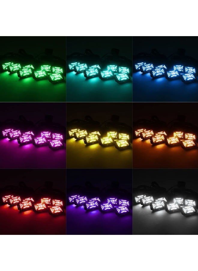 SUNPIE 20 Pods Full Angle RGBW Rock Lights High Power Aluminium Metal Underglow Lights Wheel Well Lights with Phone App Voice Mode Music Mode for Off Road Truck SUV ATV UTV Boats - Image 3
