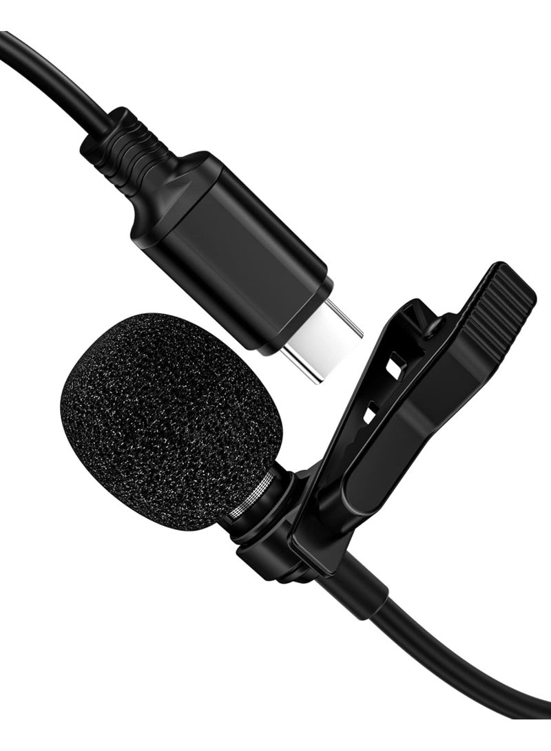 Type-C Lavalier Microphone – Clip-on Mic for Video Recording, Interviews & YouTube, Compatible with Android Devices (2m Cable) - Image 1