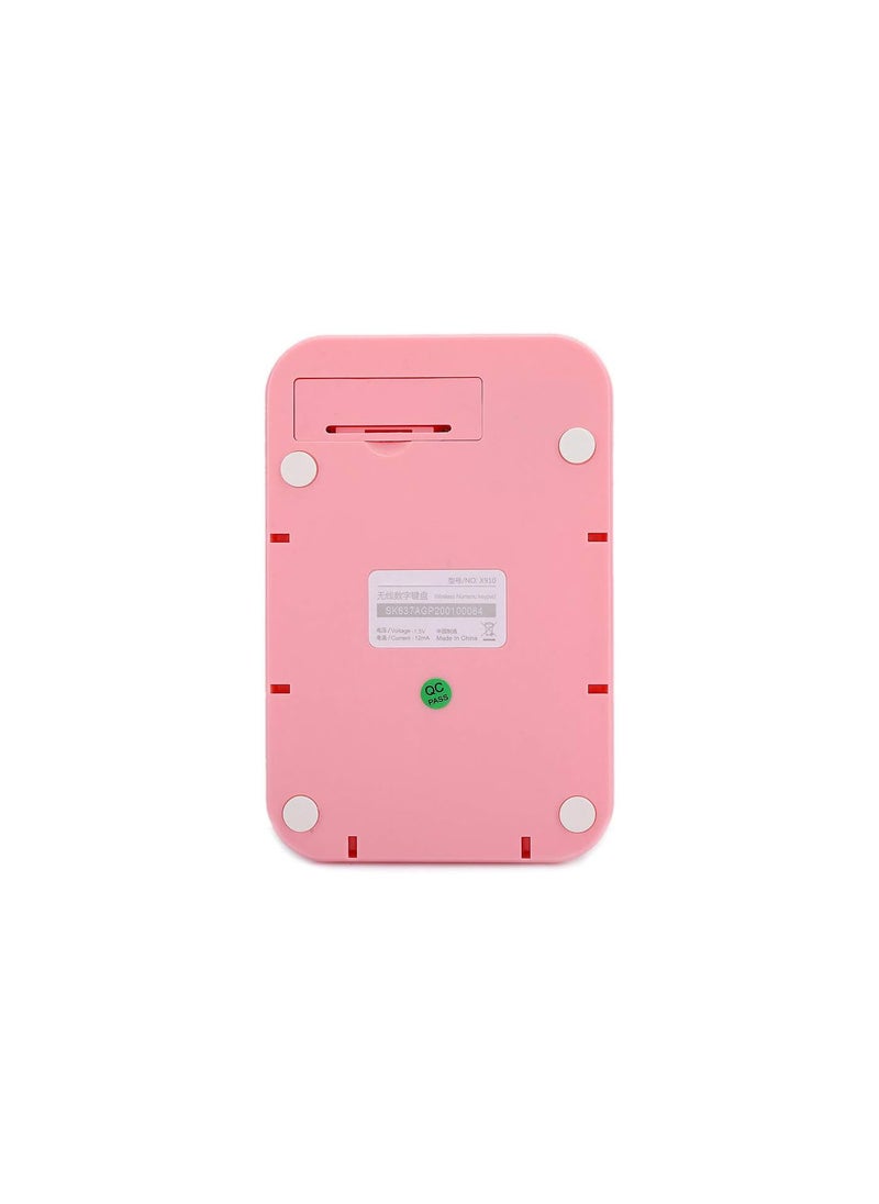 GGOOT - Wireless USB Numeric Keypad, Waterproof 18-Keys Pink Mini Number Pad, Vintage Colorful Round Cap Num Keyboard for Financial Accounting - Image 1