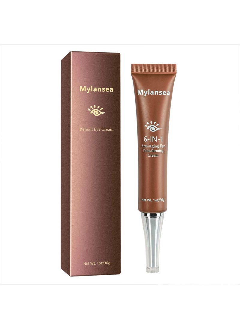 Mylansea - Anti Aging Eye Cream Retinol Eye Cream Contains Niacinamide and Hyaluronic Acid Reduces Wrinkles Puffiness Crows Feet and Dark Circles 1 Oz - Image 1