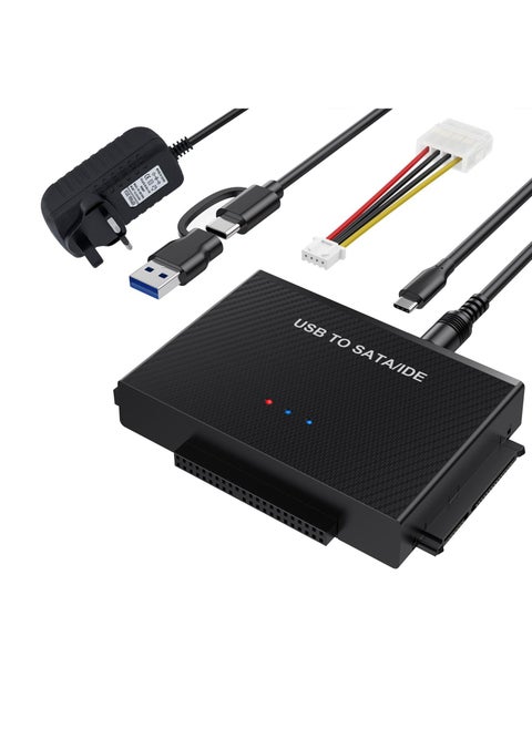 USB 3.0 Adapter for IDE SATA Hard Drive Recovery, External Data Converter Kit for 2.5 3.5 HDD SSD and 5.25 Inch DVD/CD,ROM