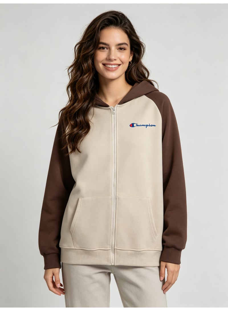 شامبيون Champion men's and women's matching raglan sleeves hooded cardigan jacket - Image 3