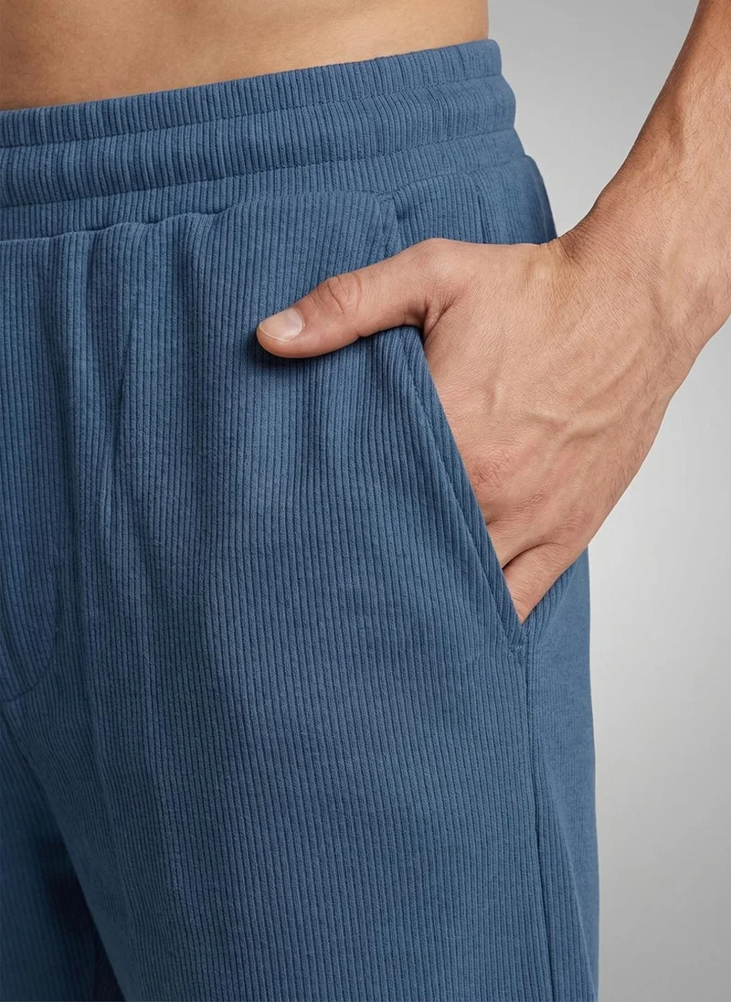 NOBERO Mallard Blue Nobero Ottoman Shorts | Men’s Shorts | Regular Fit | 240 GSM 100% Compact Cotton (Vertical Ottoman Texture) | Knee-Length Mid-Rise Comfort | Elasticated Drawcord Waist & Pockets | Available in 5 Colours for Men | Best Price UAE