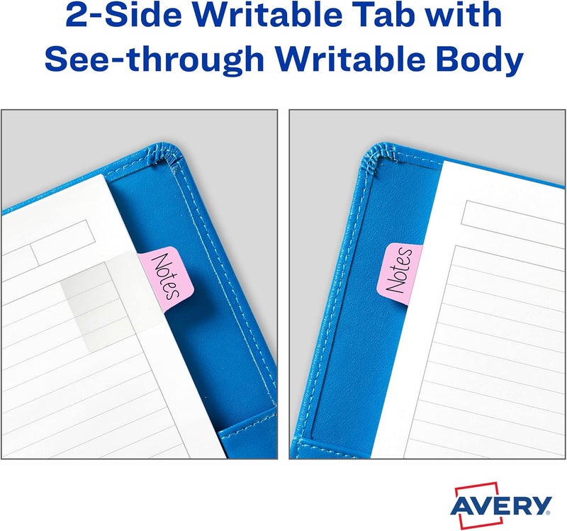 AVERY Mini Ultra Tabs, 1" x 1.5", 2-Side Writable, Assorted Pastel Colors, 40 Repositionable Tabs (74761) - Image 5