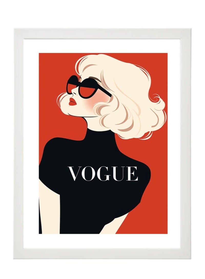 Boomah Accessories Set of 2, Vogue Fashion Girl Design Abstract Wall Art Poster with Frame 30x40cm - Image 3