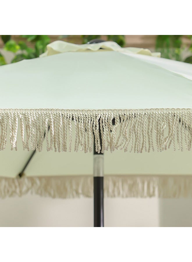 DANUBE HOME مظلة واحة مع زخرفة بدون قاعدة 2.7م مظلة فناء قابلة للتعديل | تصميم حديث مظلة شمسية خارجية مقاومة للماء مع حماية من الأشعة فوق البنفسجية للشرفة والشاطئ والمسبح 270x270 سم - بيج - Image 5