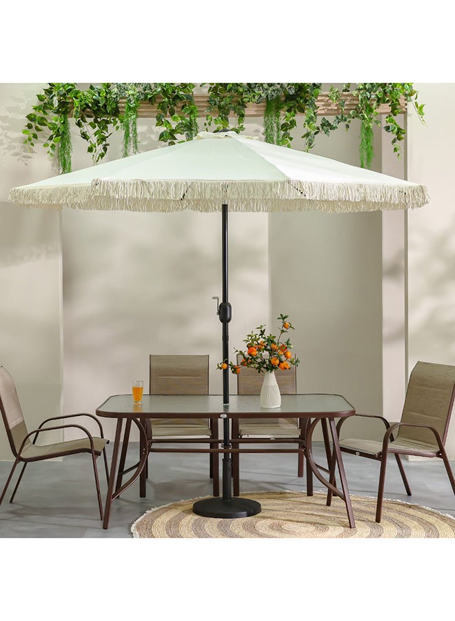 DANUBE HOME مظلة واحة مع زخرفة بدون قاعدة 2.7م مظلة فناء قابلة للتعديل | تصميم حديث مظلة شمسية خارجية مقاومة للماء مع حماية من الأشعة فوق البنفسجية للشرفة والشاطئ والمسبح 270x270 سم - بيج - Image 2