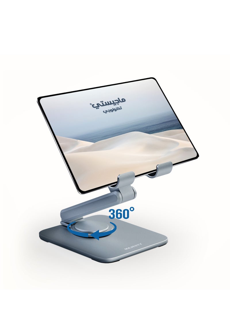 360° Rotating Tablet and Phone Holder – Adjustable, Foldable, and Durable  Upgrade your device experience with the  360° Rotating Tablet and Phone Holder. Designed for versatility and durability, this holder is ideal for both office and home use, accommodating a wide range of devices for enhanced convenience and comfort.
