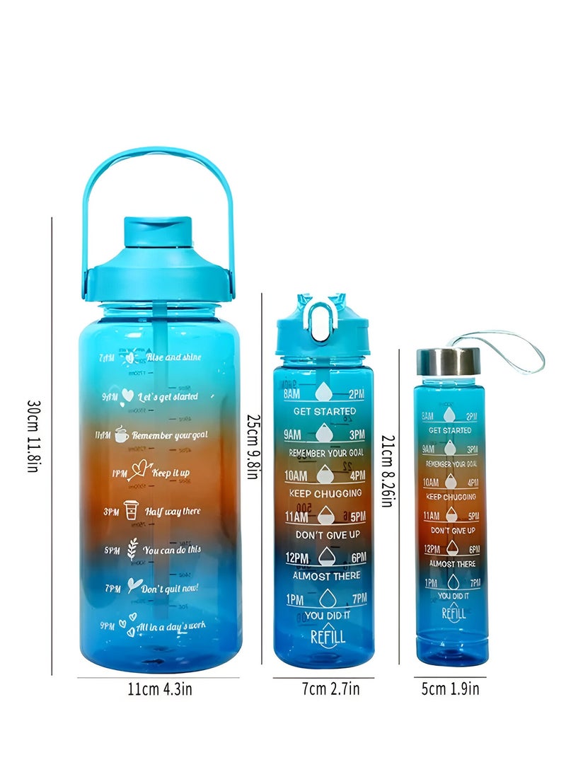 MXM Sports Water Bottles Set of 3, Motivational Plastic Bottle with Time Capacity for School Office Home Gym Fitness Cycling 2L, 700ml, 500ml   (Brown)  - Image 4