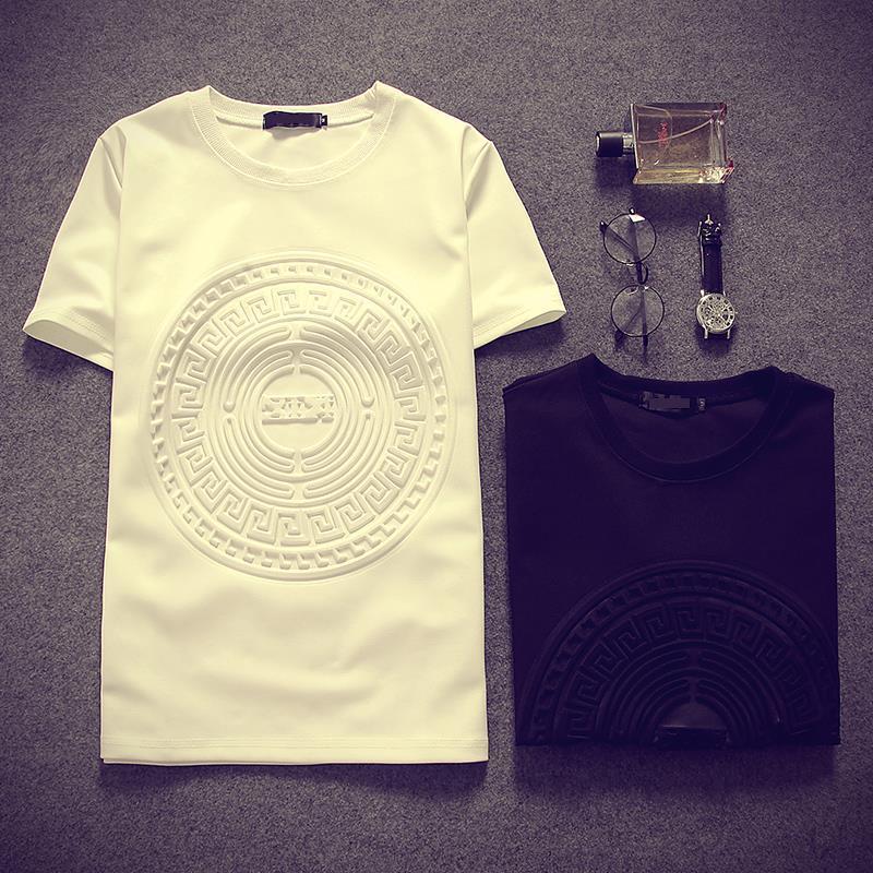 Summer plus size Short-sleeved T-shirt Men's Loose 3D Youth Space Cotton Round Neck Simple Plus Fertilizer Plus Size Japanese Style Printing Fashion - Image 3