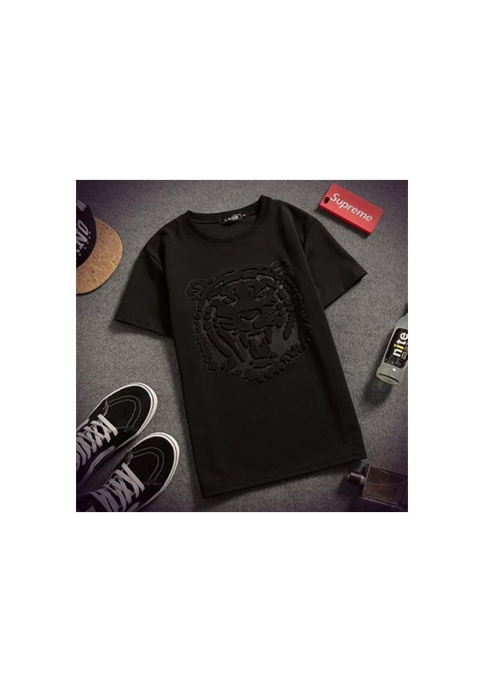 Summer plus size Short-sleeved T-shirt Men's Loose 3D Youth Space Cotton Round Neck Simple Plus Fertilizer Plus Size Japanese Style Printing Fashion - Image 1