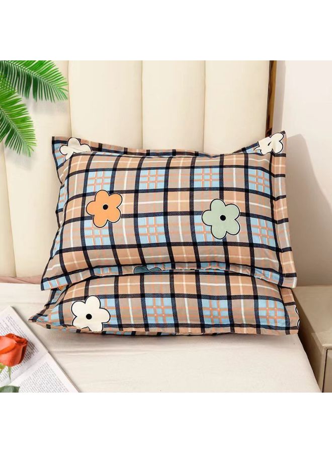 Pillowcase Pair Of Skin-friendly Sanding High-end High-density 42 Sensheng Honey Language Flower Fragrance-Color:Quiet Life☢-Specifications:48*74  ☢  - Image 3