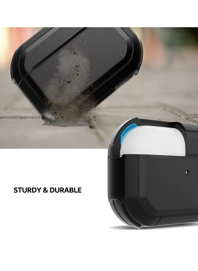 AirPods Pro 2 Case Cover with Keychain Rugged Armorgned Compatible for Apple Airpods Pro 2nd Case 2022 and Airpods Pro 2019 Case for Women Men Front LED Visible Black - pzsku/Z9F48F105E3D5C34B3DD5Z/45/_/1717861540/c8836994-e0d2-415b-8615-31a5c69ca485