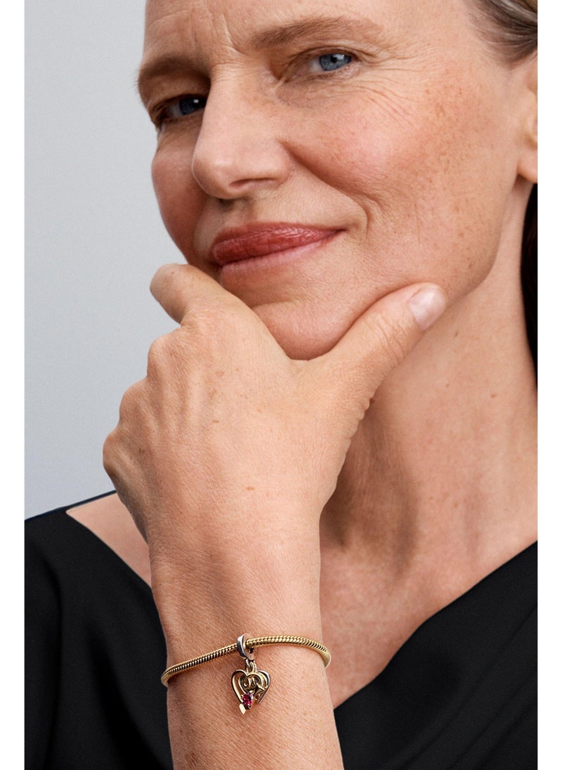 باندورا تعليقة فضة على شكل قلب وسهم قابلة للحفر - Image 3