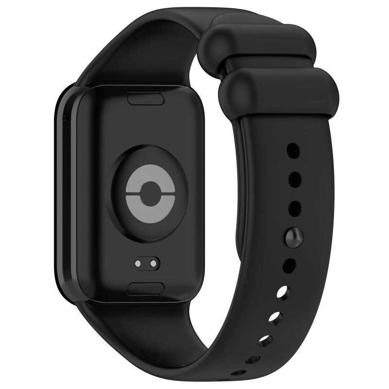 erorex For Xiaomi Smart Band 9 Pro / 8 Pro Solid Color Black Buckle Silicone Watch Band(Black) - Image 2