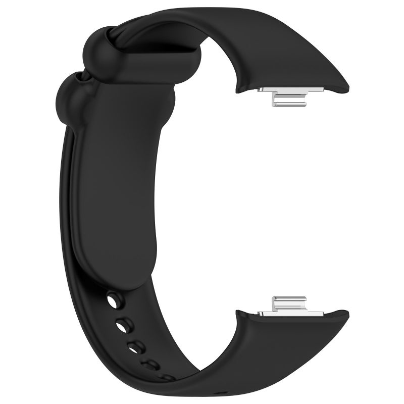 erorex For Xiaomi Smart Band 9 Pro / 8 Pro Solid Color Black Buckle Silicone Watch Band(Black) - Image 4