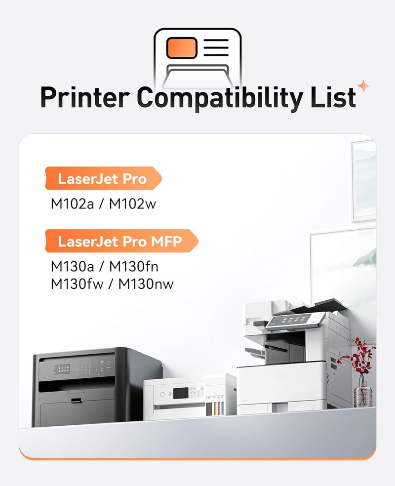 Zstint 17A Toner Cartridge CF217A Compatible with HP 217A CF217X 17X Compatible with HP Pro MFP M130fw M130nw M130fn M130a M102a M102w M130 M102 Ink Series Printer Drum Unit All-in-One Black 2-Pack - Image 2