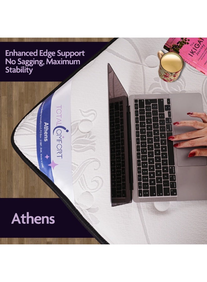 Total Comfort Athens Mattress 200x200, 30cm Hybrid Memory Foam Mattress with Pocket Spring | Medium Firm Super King Size Mattress for Pressure Relief | Motion Isolation, Breathable Fabric - Image 3