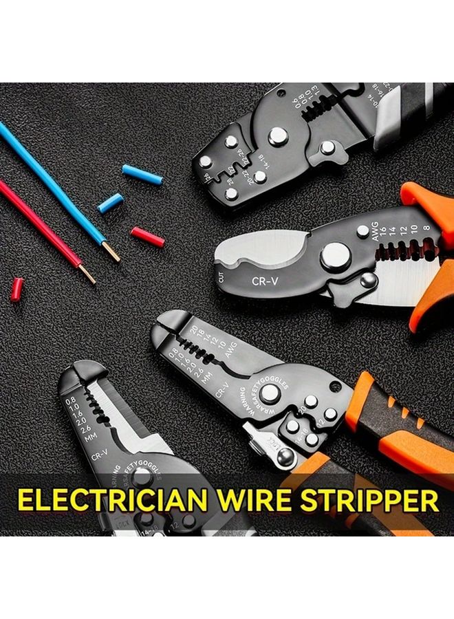1pc Heavy Duty Wire Stripper 8 in 1 Gauge Chart Ergonomic Slip Handle Manual Tool - Image 3