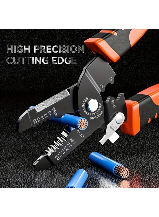 1pc Heavy Duty Wire Stripper 8 in 1 Gauge Chart Ergonomic Slip Handle Manual Tool - Image 4