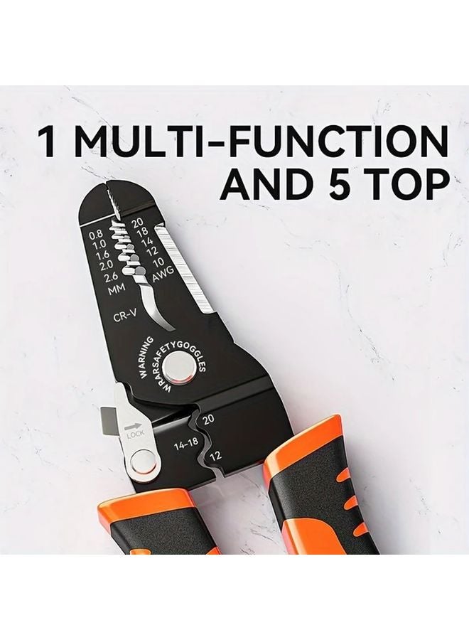 1pc Heavy Duty Wire Stripper 8 in 1 Gauge Chart Ergonomic Slip Handle Manual Tool - Image 5