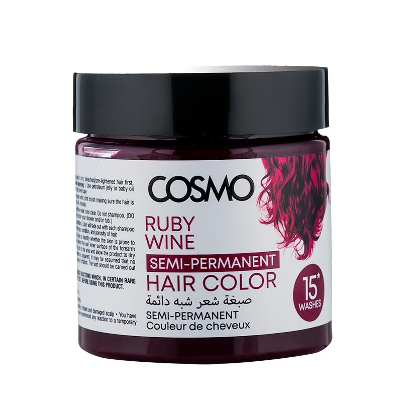 COSMO Ruby Wine 120g - Semi-Permanent Hair Color – Ammonia-Free, Long-Lasting Color with Deep Conditioning Formula – Bold, Fade-Resistant Shine for All Hair Types – Easy Application - Image 1