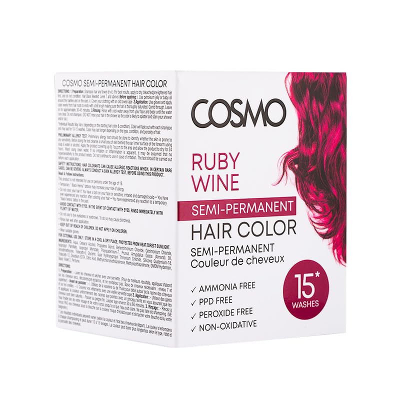 COSMO Ruby Wine 120g - Semi-Permanent Hair Color – Ammonia-Free, Long-Lasting Color with Deep Conditioning Formula – Bold, Fade-Resistant Shine for All Hair Types – Easy Application - Image 2