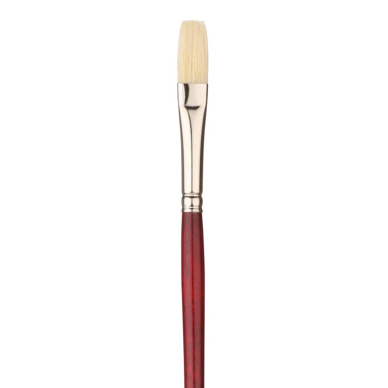 Art Essentials SUPREMO White Bristle Brush for Oil and Acrylic Painting - Series 140F - Flat - Long Handle - Size: 6, with Maximum Colour Holding Capacity, Even & Consistent Flow - Image 3