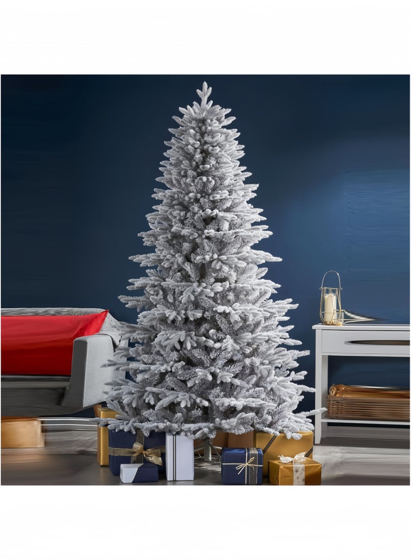 GGEROU Christmas Tree Thick Falling Snow Christmas Tree White Flocking 4FT Xmas Tree PE PVC Material Christmas Tree with 260 Branch Tips and Metal Foldable Stand - Image 1